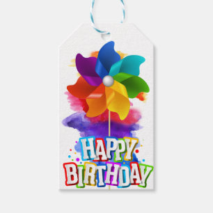 Glücklicher Geburtstag Windrad Geschenkanhänger