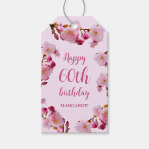 Glücklicher Geburtstag zum rosa Kirschblütenfest S Geschenkanhänger