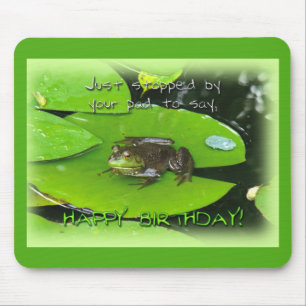 Glücklicher Geburtstagsgruß - Bullfrog auf Lily Pa Mousepad