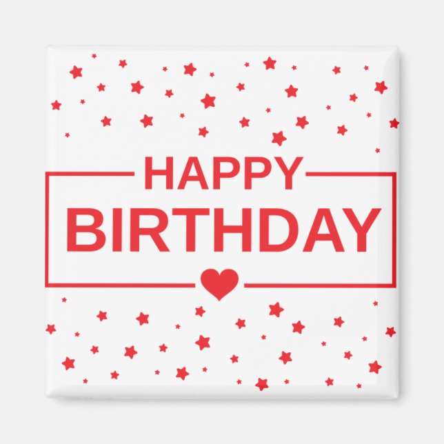 Glücklicher Geburtstagsherzen-Magnet Magnet (Vorne)