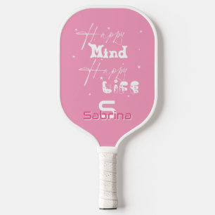 Glücklicher Geist Glückliches Leben Lustiger Pickl Pickleball Schläger