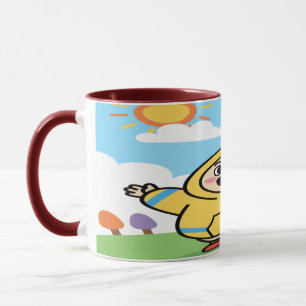 Glücklicher gelber Hoodie-Charakter-Becher - Sonni Tasse