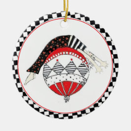 Glücklicher gesunder ausgeglichener Pilates Keramik Ornament