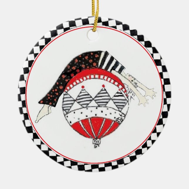 Glücklicher gesunder ausgeglichener Pilates Keramik Ornament (Vorne)