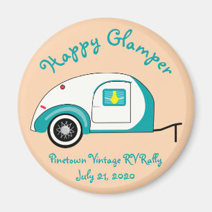 Glücklicher Glamper Aquamarin Vintage Tränenanhäng Magnet