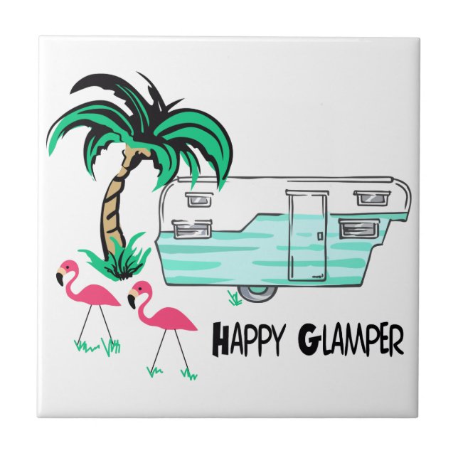 Glücklicher Glamper Fliese (Vorderseite)