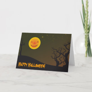 Glücklicher glücklicher Mond Halloweens Karte