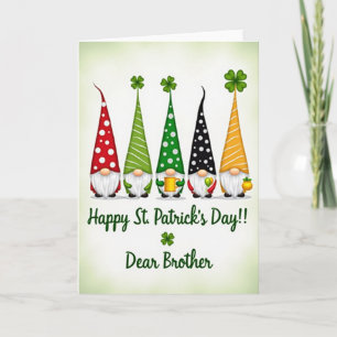 Glücklicher Gnom Bruder St. Patricks Karte