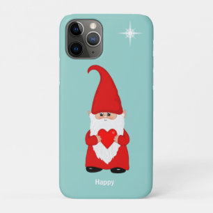 Glücklicher Gnom mit Herz auf Türkis Case-Mate iPhone Hülle