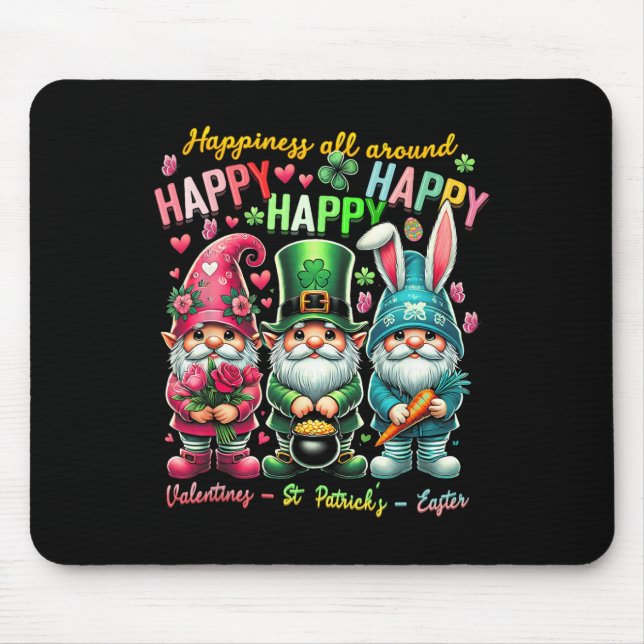 Glücklicher Gnom zum Valentinstag St. Patrick Mousepad (Vorne)