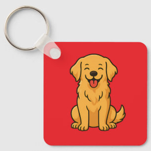 Glücklicher Golden Retriever Hund – Süße Lustige H Schlüsselanhänger