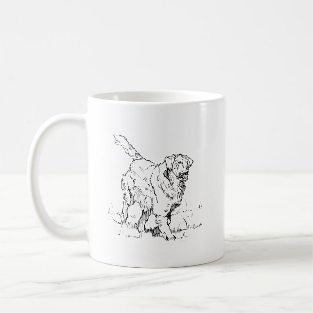 Glücklicher Golden Retriever Kaffeebecher, Geschen Kaffeetasse (Links)