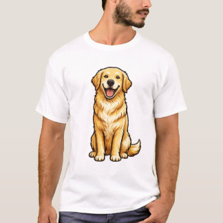Glücklicher Golden Retriever Vektor Illustration | T-Shirt