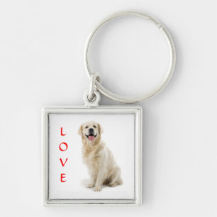 Glücklicher Golden Retriever Welpe Liebe Premium S Schlüsselanhänger
