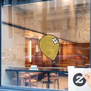 Glücklicher Goldener Ballon Fensteraufkleber
