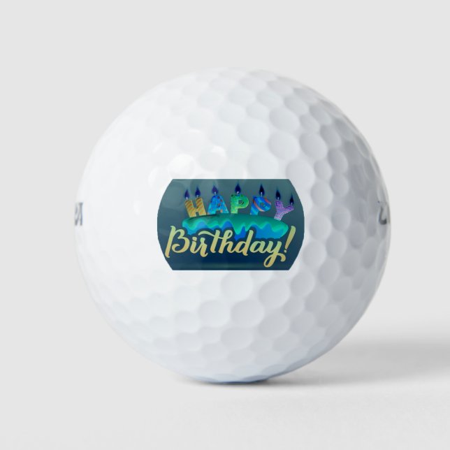 ***GLÜCKLICHER GOLFBALL AM GEBURTSTAG (Vorderseite)