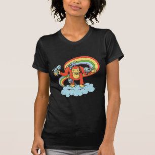 glücklicher Gorilla Cartoon-Charakter-Vektor T-Shirt