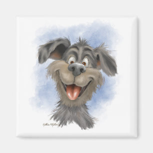 Glücklicher grinsender Hund – Süße Hunde-Cartoon Magnet