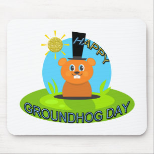 Glücklicher Groundhog Day-Sonnenschein Mousepad