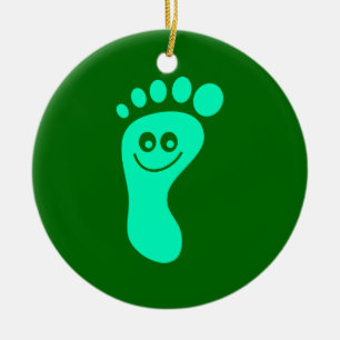 Glücklicher grüner Fuß Keramik Ornament