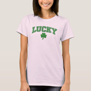 Glücklicher Grüner Kleeblatt-Klassiker mit individ T-Shirt
