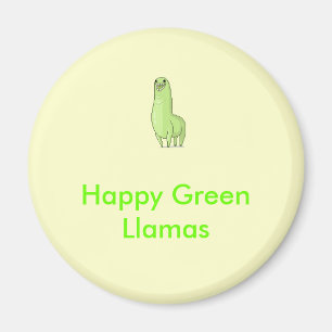 glücklicher grüner Lamas Magnet