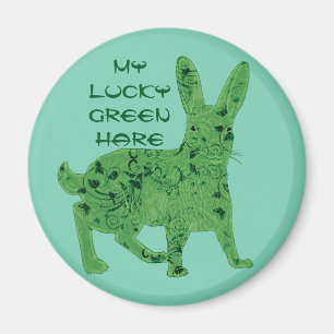 Glücklicher grüner Magnet der Hasen  
