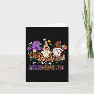 Glücklicher Hallothankmas Gnomeis Halloween-Ernted Karte