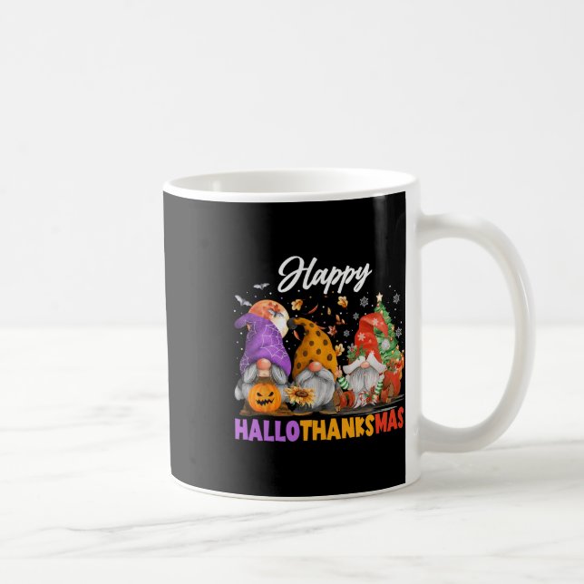 Glücklicher Hallothanksmas Gnom Halloween Erntedan Kaffeetasse (Rechts)