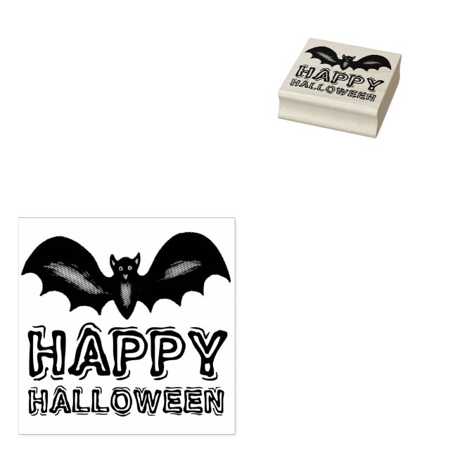 Glücklicher Halloween-Black Bat Trick oder Treat Gummistempel (Stempel)