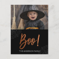 Glücklicher Halloween Boo! Halloween-Fotokarte