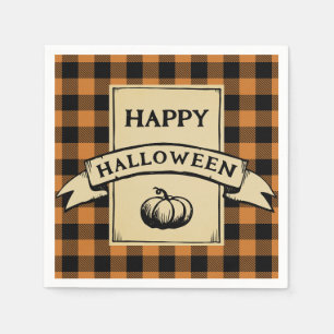 glücklicher halloween büffalo kariert serviette