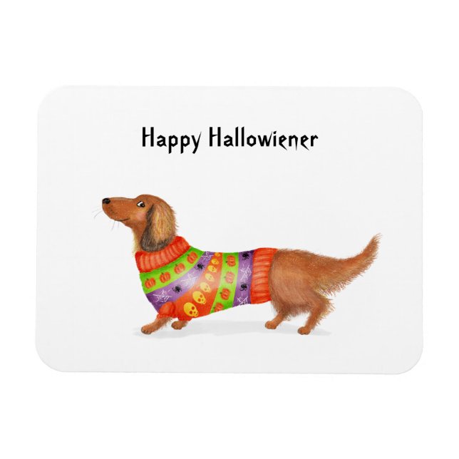 Glücklicher Halloween-Dackel-Magnet Magnet (Horizontal)
