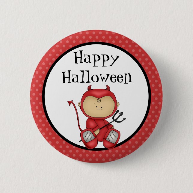 Glücklicher Halloween-Kinderböse Button (Vorderseite)