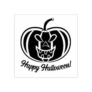 Glücklicher Halloween-Kürbis Gummistempel