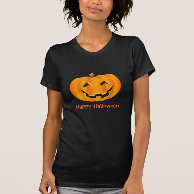 Glücklicher Halloween-Kürbis T-Shirt (Vorderseite)
