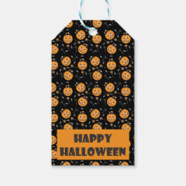 Glücklicher Halloween-Kürbislaterne-Trick oder -Be Geschenkanhänger