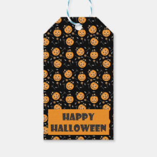 Glücklicher Halloween-Kürbislaterne-Trick oder -Be Geschenkanhänger