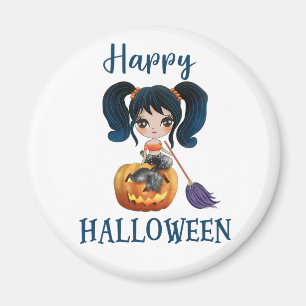 Glücklicher Halloween-Magnet Girl Spooky Magnet Me