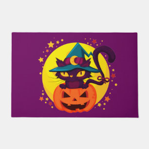 glücklicher Halloween niedlich Kürbis Fußmatte
