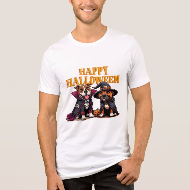 glücklicher halloween Party Tri-Blend Shirt (Vorderseite)