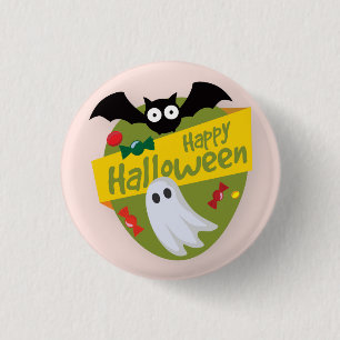 Glücklicher Halloween-Schläger-und Button-Knopf Button