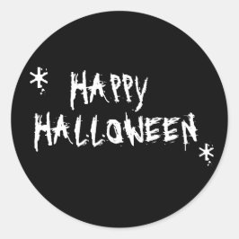 Glücklicher Halloween Schwarz-weißer beängstigende Runder Aufkleber