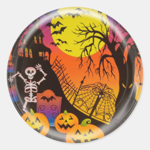 Glücklicher Halloween Spuk Haus-Aufkleber KRW Runder Aufkleber