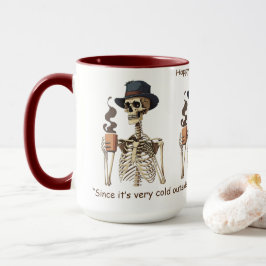 Glücklicher Halloween Tag mit heißem Kaffee. Tasse