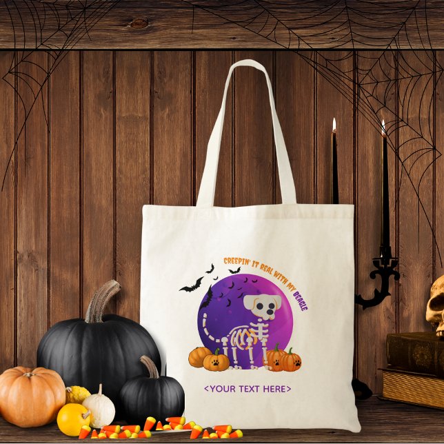 Glücklicher Halloween Trick oder Treat ToteCandy B Tragetasche (Trick or Treat OR show up to the Halloween party in style. Represent your favorite dog breed!!)