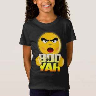 Glücklicher HalloweenBoo Yah - lustiger Emoji T - T-Shirt