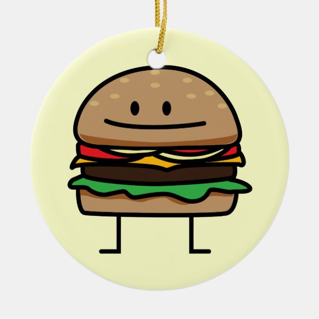 Glücklicher Hamburger Keramikornament (Vorne)