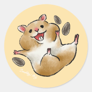 Glücklicher Hamster Runder Aufkleber