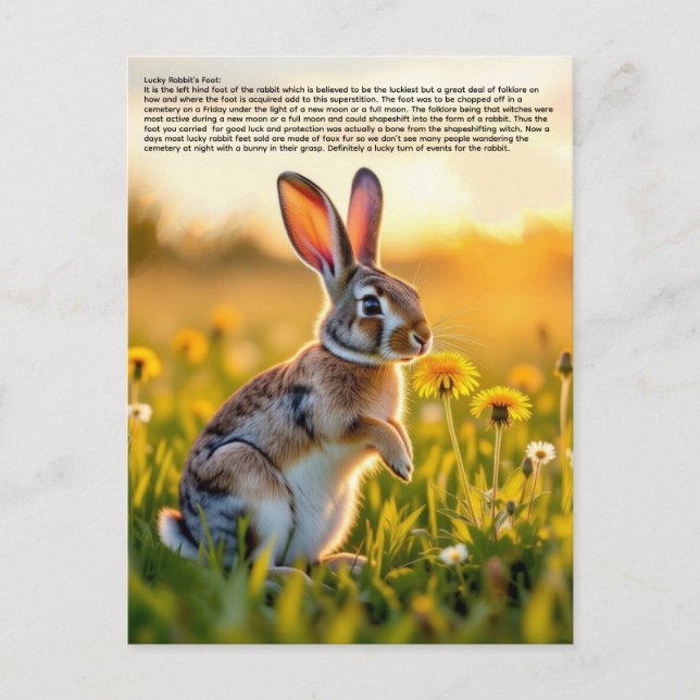 Glücklicher Hasenfuß Postkarte (Vorderseite)
